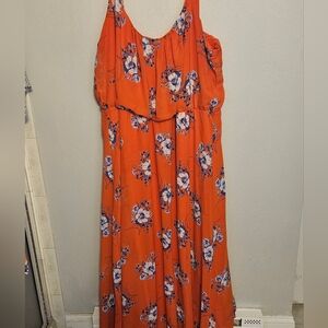 Beautiful orange floral long dress